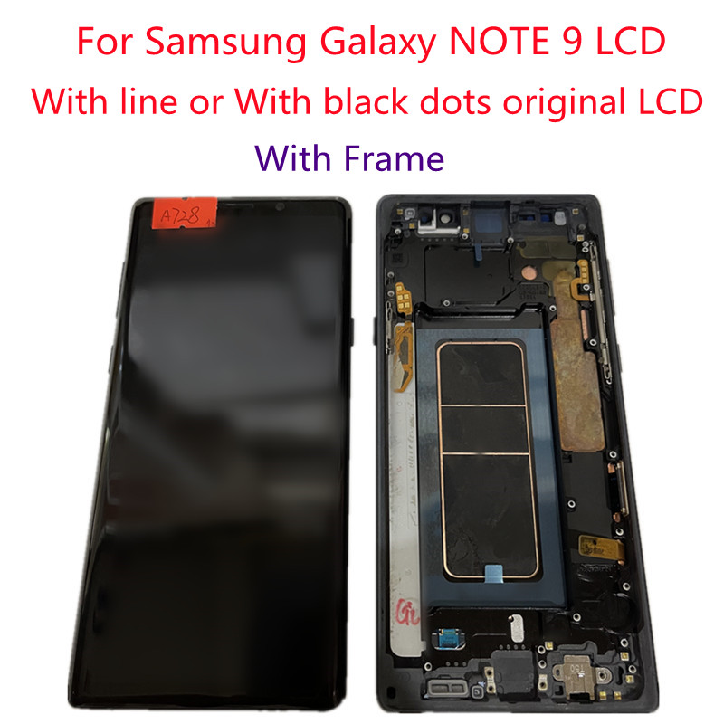 삼성 Galaxy NOTE 9 N960A N960U N960F NOTE9 LCD 모니터 원래 디스플레이는 라인 또는 도트가있는 삼성에 적합합니다.